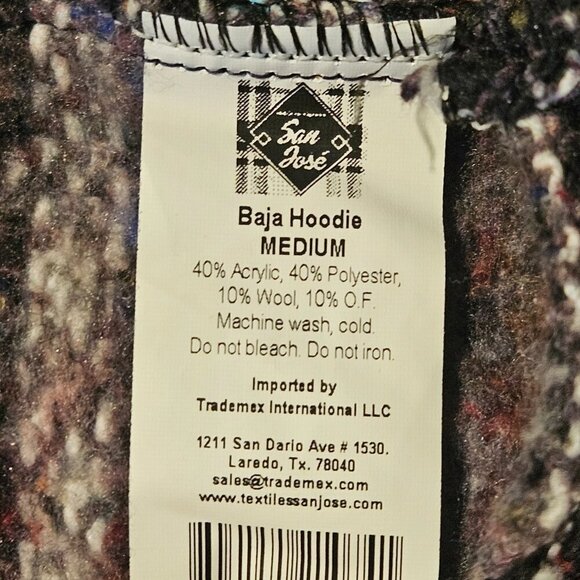 San Jose Baja Gray Poncho Sweater Hoodie Size M  NWT - Picture 5 of 7